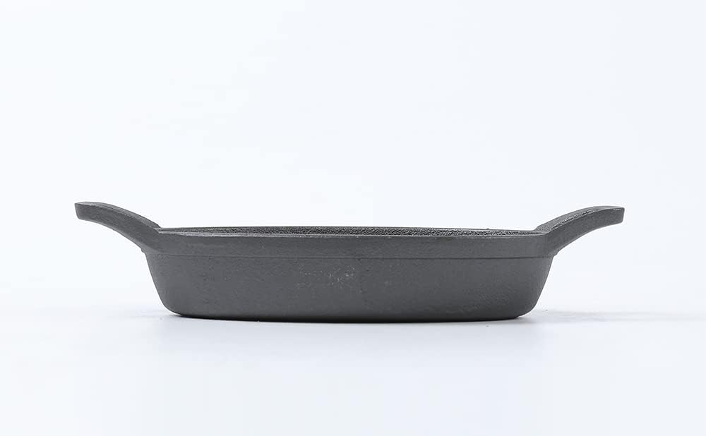 HAWOK Cast Iron Oval Serving Au Gratin Cookware Set of 4………