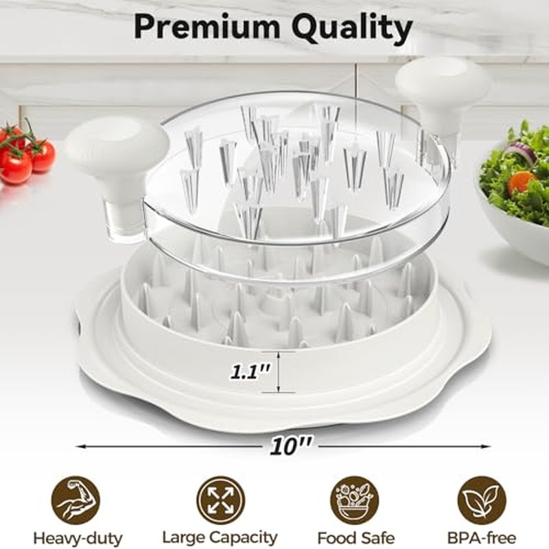 Ukeetap 10" Pro Chicken Shredder Tool Twist Large for Kitchen, BPA-Free Food-Safe Meat Grinder, Visible Chicken Breast Meat Shredder with Strong Anti-Slip Bottom & Ergonomic Handle, Black
