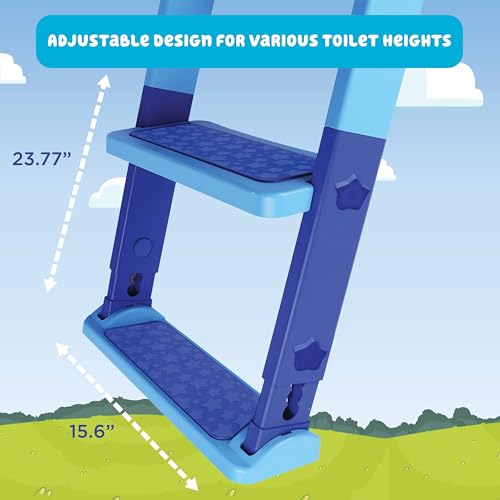 Bluey Potty Trainer with Step & Sit Ladder - Toddler Toilet Seat & Climbing Step Stool
