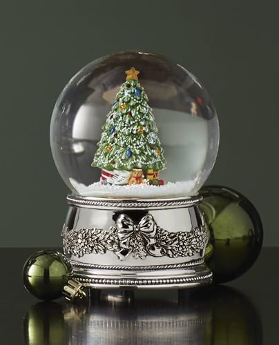 Reed & Barton Christmas Tree Musical Snow Globe Holiday Decor