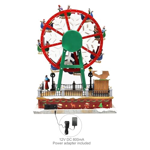 Moments in Time Christmas Village Ferris Wheel - Animated LED Musical Decor