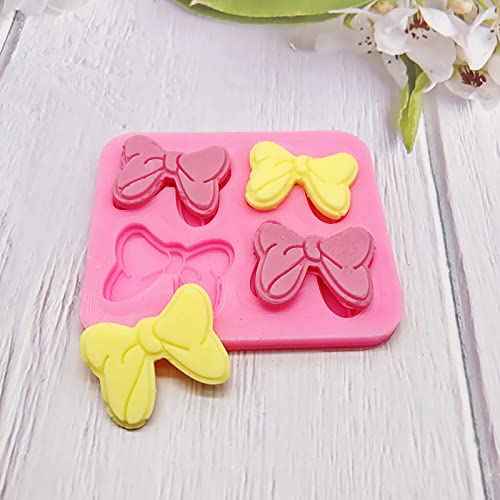 2PCS Mouse Bows Silicone Molds for Cake Cupcake Decoration, Bowknot Cartoon Butterfly Tie Fondant Mold for DIY Candy Chocolate Pudding Crafts Mould Baby Shower Party Supplies
