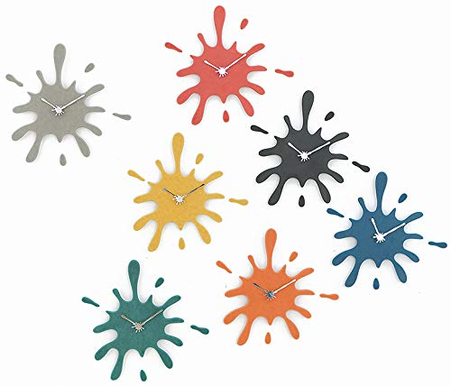 Stephanie Imports Modern Minimalist Gray Ink Splash Silent Wall Clock (19.5” X 18.8”)