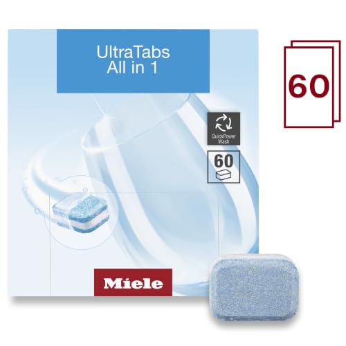 Miele UltraTabs Disinfecting Dishwasher Tablets - Biodegradable, Phosphate-Free, Pack of 60
