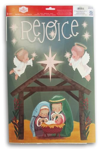 Christmas Nativity Scene Window Clings - 8 Piece Repositionable Decor