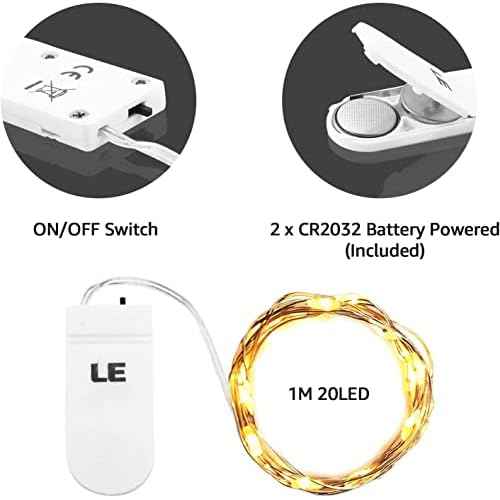 Lighting EVER Fairy Lights Battery Operated 20 LED Mini String Lights, Waterproof Small Pixie Lights for Mason Jars, Crafts, DIY Decorations, Wedding Party Centerpieces, Bedroom Christmas D?cor