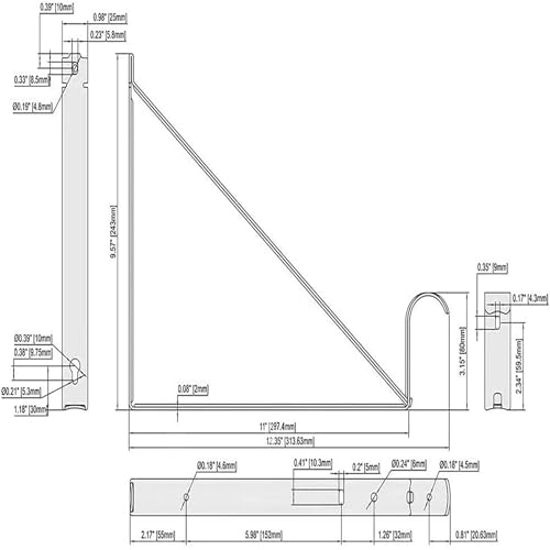 HOME MASTER HARDWARE 10 Pack White Closet Rod Brackets 11x9.5in Heavy Duty