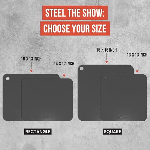 16x16 Inch Pizza Steel Baking Plate for Oven & Grill - ¼ Inch Thick with Lifting Holes
