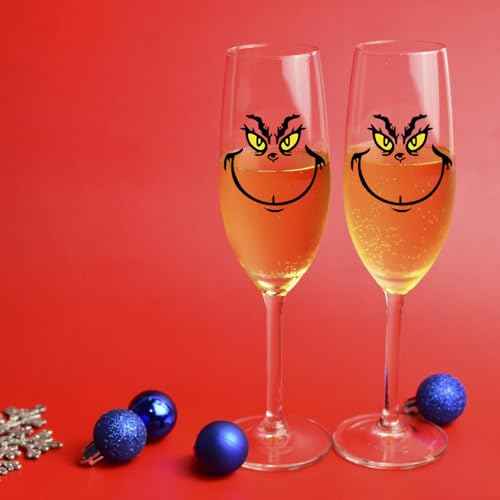 10 Pcs Christmas Ornament Decorations, Vinyl Stickers - 2.2*2.2in, Waterproof, DIY Face Stickers for Windows & Parties