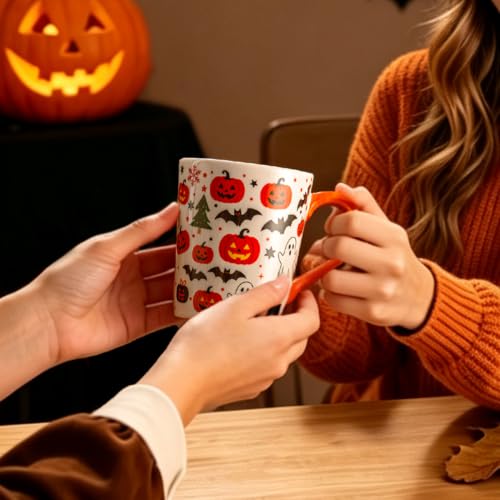 Halloween Mug 11 Oz Ceramic Nightmare Before Christmas Pumpkin Ghost Gift Box Fall Decor