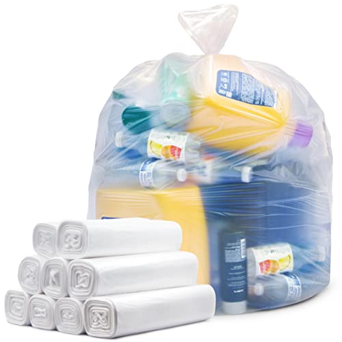 Tasker 33 Gallon Heavy Duty Clear Trash Bags - Pack of 250