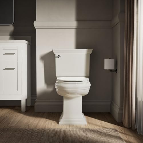 Elongated Quiet-Close Toilet Seat - Biscuit, Grip-Tight Bumpers, Quick-Attach Hardware