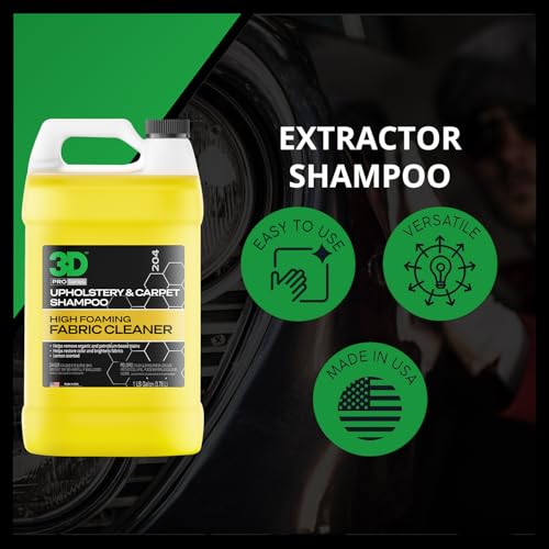3D Extractor Carpet Cleaner Shampoo 128 Fl Oz - Upholstery, Stain & Odor Remover