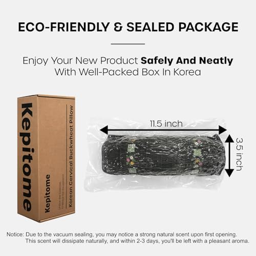12-Inch Korean Buckwheat Cervical Neck Roll Pillow for Targeted Support