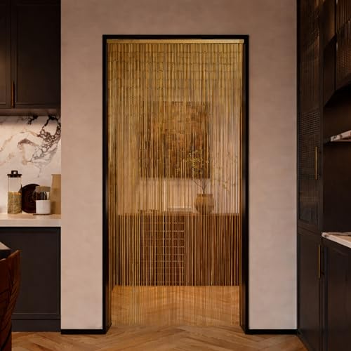 Natural Bamboo Beaded Curtain for Doorway - Earthy Style, 35.4 x 78.7 Inches - Variation of This Listing