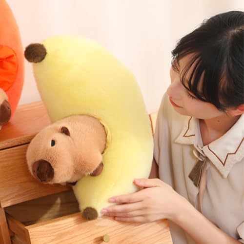 Nohito Cute Banana Capybara Plush - 13.7'' Kawaii Capybara Stuffed Animal Soft Stuffed Banana Food Plushie Pillow Doll