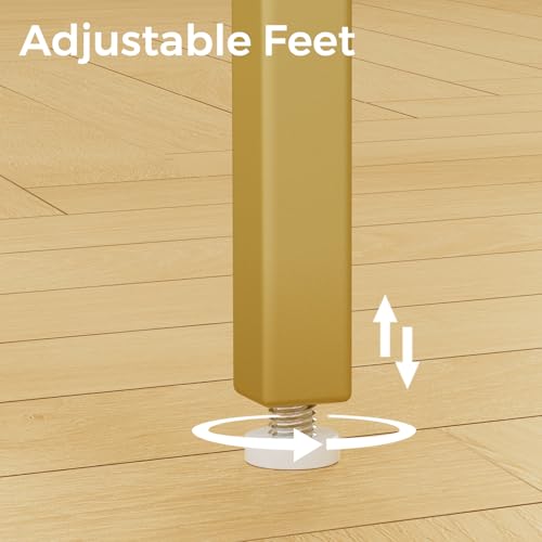 Homleke Gold Glass Coffee Table - Modern Rectangular Living Room Accent, 39.4 x 19.7 x 17.7 Inches