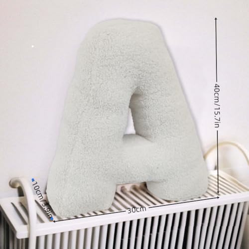 Letter Plush Pillow, Letter Hugging Throw Pillows, Decorative Initial Letter Shaped Throw Pillows for Bed Couch, Letter Pillows English Alphabet A to Z for Sofa Bedroom Living Room Decor (H)