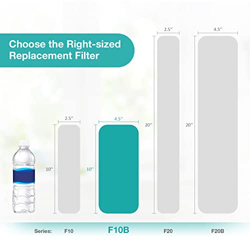 10 Inch x 4.5 Inch Whole House KDF & GAC Water Filter Cartridge - 2 Pack