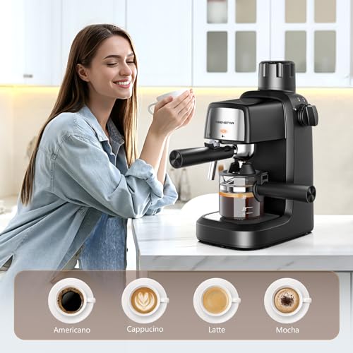 KEENSTAR 3.5 Bar Espresso Machine Black 800W Compact Coffee Maker