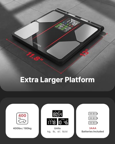 FITINDEX 8-Electrode Smart Body Composition Scale with Handle | 50+ Metrics