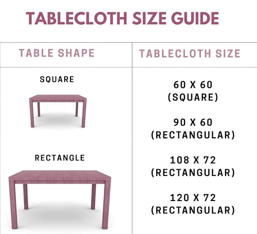 White Ibis Rose Floral Fall Tablecloth 120x72 Inches Hand Block Print, Rectangular Dining Decor