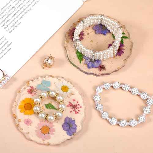 Flower Coasters Set of 2, Non-Slip Resin Cup Mat, Reusable Coasters for Tabletop Protection for Desk for Home Office Bar