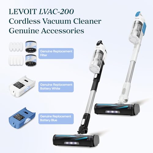 Levoit LVAC-200 Vacuum Replacement Battery White (Variation of LVAC-200 Battery White, 2200mAh, 50-Minute Runtime)