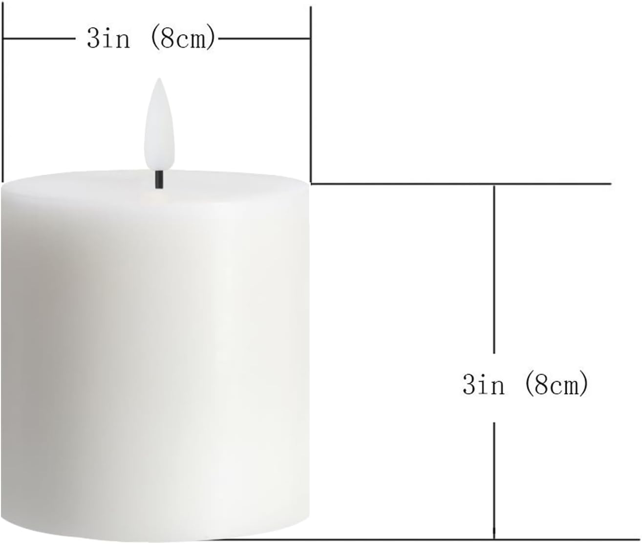 Flameless LED Candles Set of 2 - 3x3 Inch Dimmable Ivory Wax Pillars with Remote Control & Timers for Home Decor