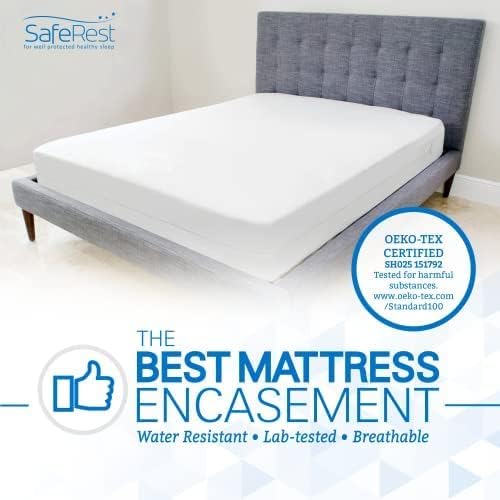 SafeRest Zippered Mattress Protector - Premium 9-12 Inch Waterproof Mattress Cover for Bed - Breathable & Noiseless Washable Mattress Encasement - Twin