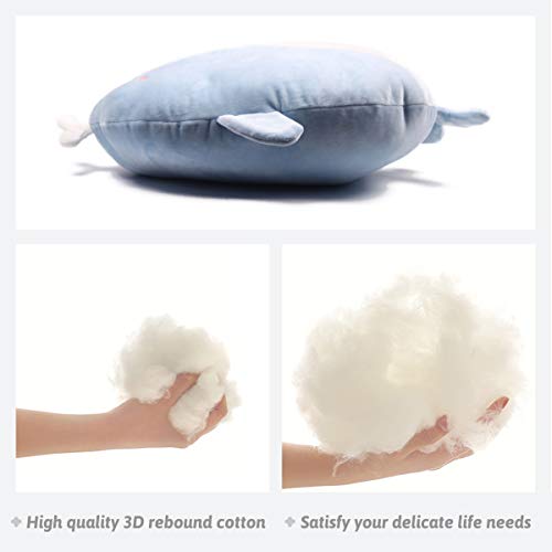 ARELUX Soft Whale Anime Plush Pillow Cute Whale Stuffed Animal Plush Toy Plushies Room Decor Festival Decorations Accompany for Friends Family Birthday 16inch