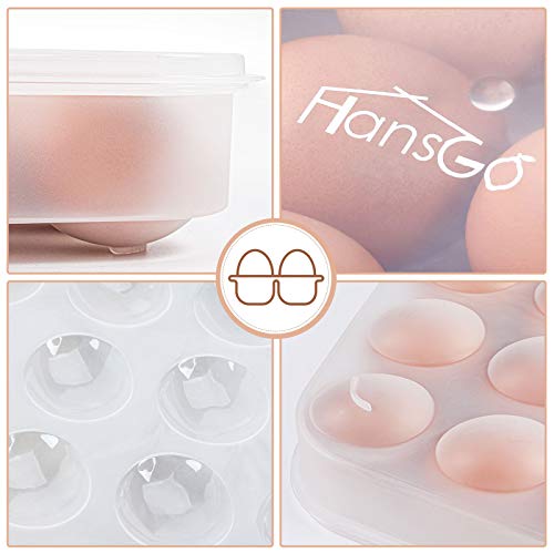 HANSGO Deviled Egg Containers with Lid, Portable Devil Egg Holder for 30 Eggs Clear Deviled Egg Carrier Tray for Home Party Kitchen Fridge Organizer