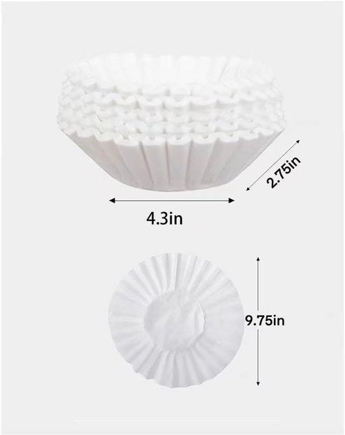 12-Cup Commercial Coffee Filters - Premium All-Natural Large Filters (9¾ Inch x 4¼ Inch) | 300 Pack