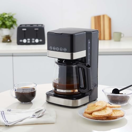 Programmable 12-Cup Drip Coffee Maker with Glass Carafe, Auto Shut-Off & Touch Screen