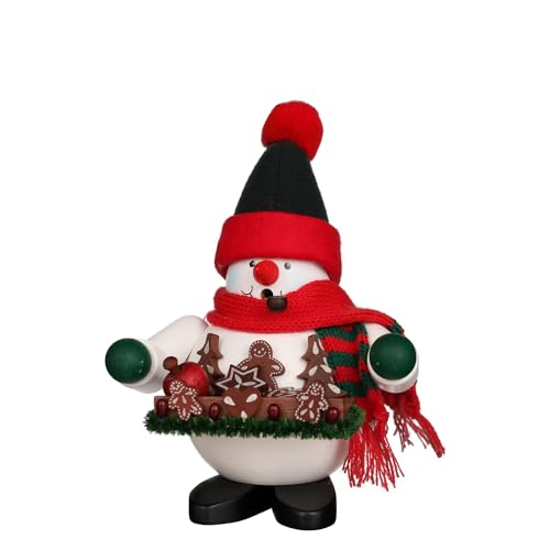 Christian Ulbricht Snowman Incense Burner with Gingerbread - 7 Inches German Handmade Holiday Decor