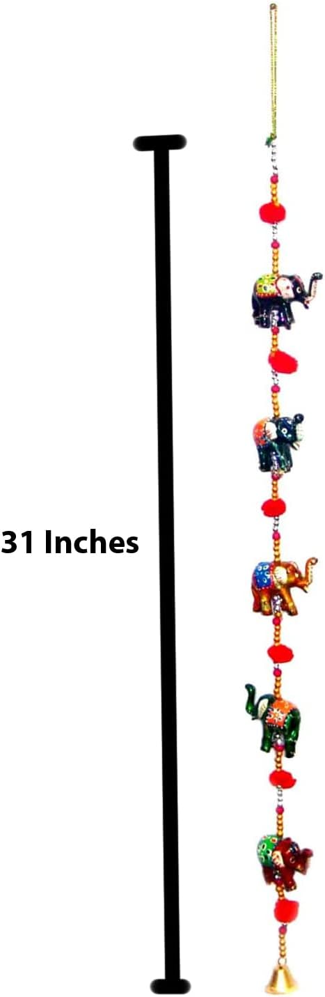 Decorative Indian Traditional Five Small Elephant Wall Hanging - Unique Door Art