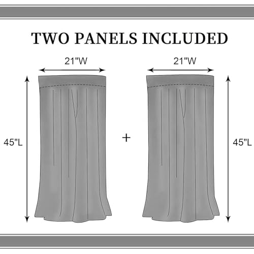 TKUYO Christmas 2 Panels Curtain 21x45 in with Snowflake Design - 42x45 in Pair (Christmas-05 / 21"W x 45"L)