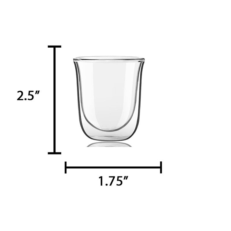 JoyJolt Javaah Double Walled Espresso Glasses Espresso Cups Set of 2 | 2-Ounces