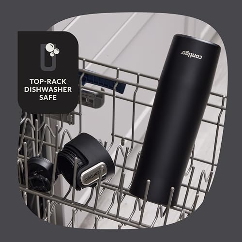 Insulated Travel Mug - Stainless Steel, 24oz, Leak-Proof, Matte Black