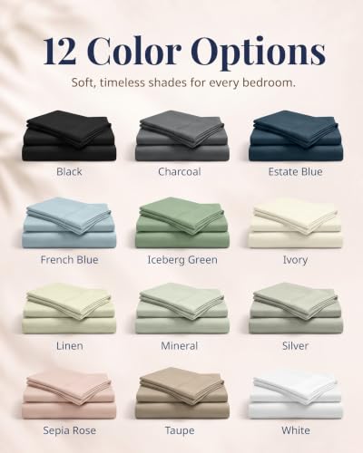 Twin XL Egyptian Cotton Sheets 1000 Thread Count - White, Silky-Smooth