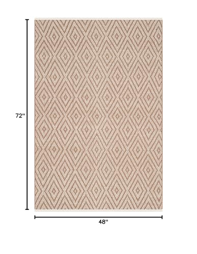 SAFAVIEH Montauk Collection Accent Rug - 4' x 6', Beige & Ivory, Handmade Trellis Cotton, Ideal for High Traffic Areas in Entryway, Living Room, Bedroom (MTK811E)