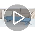 Blue Small Compact Ironing Board with Iron Mat - Space-Saving Tabletop Design