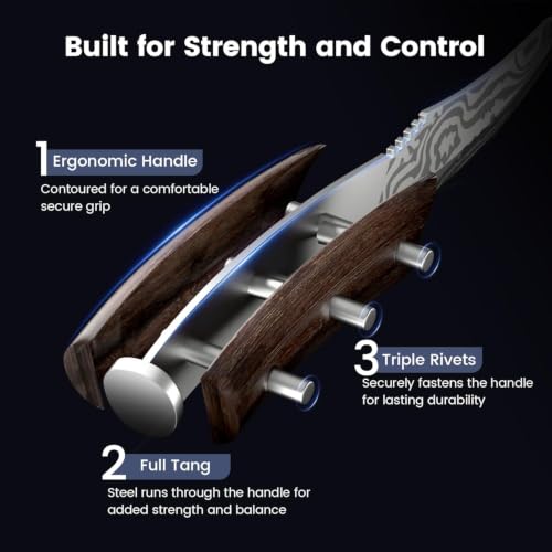 SYOKAMI 2026 Upgrade Foldable Steak Knife Set of 6 with Acacia Wood Block