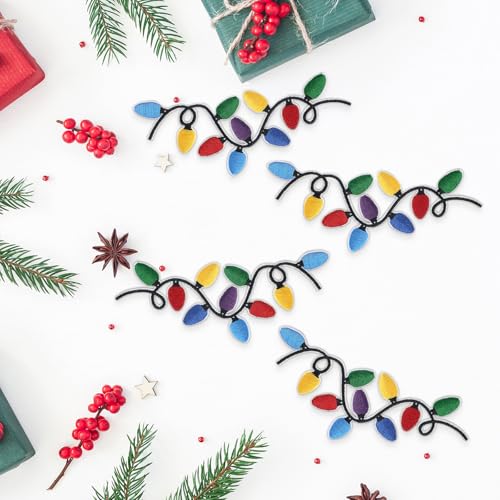 24 Pcs Christmas Iron-On Embroidery Patches Light Applique Polyester Cotton - Hoolerry