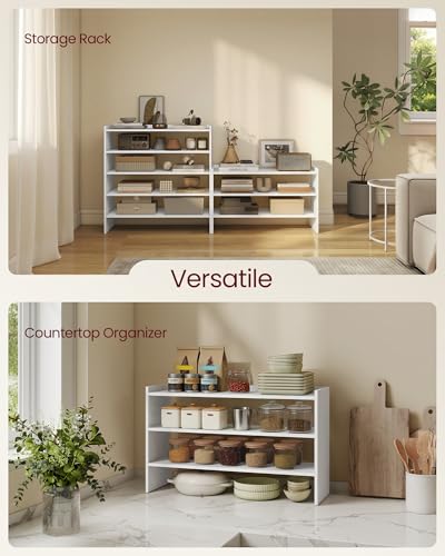 VASAGLE 3-Tier Shoe Rack for Closet, Stackable Organizer Shelf