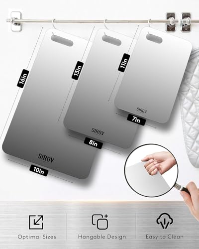 Sirov 3-Piece Titanium Cutting Board Set - 8”, 11.6”, 15” Non-Toxic, Dishwasher Safe Kitchen Chopping Boards