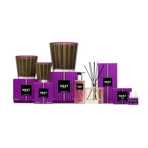 Nest New York Autumn Plum Scented Candle 8.1 oz - Long Burn Time, Reusable Glass