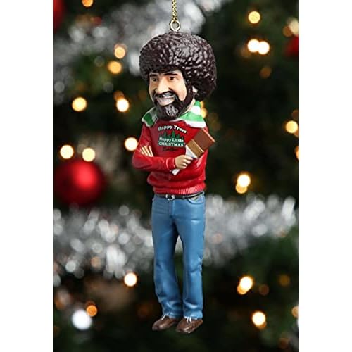 Kurt Adler Bob Ross "Happy Little Christmas" Figural Ornament