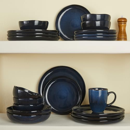 Pokini Starry Blue Stoneware Dinnerware Set for 8 - 24 Pieces