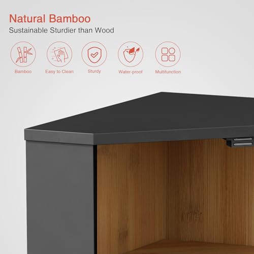 Goozii Double Layer Corner Bread Box - Black 2-Tier Countertop Storage